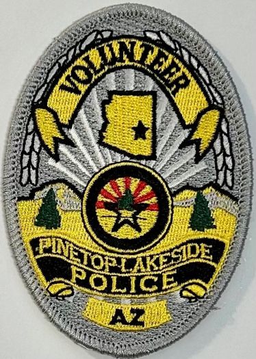 PINETOP-LAKESIDE POLICE VOLUNTEER BADGE PATCH - SEW ON.